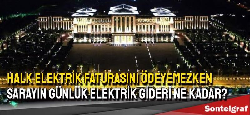‘Halk elektrik faturasını ödeyemezken sarayın günlük elektrik gideri 100 bin liraya yakın’